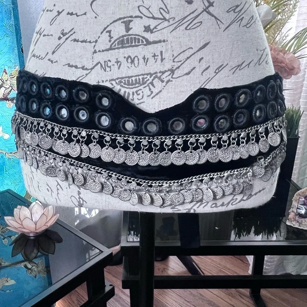 Black and silver belly dancer belt.